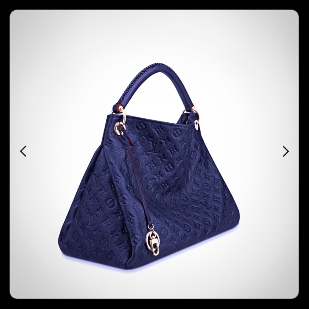 Navy Blue Leather Bag
